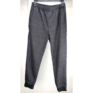 Zara Men Flannel Jogger Pants Grey Windowpane Check Size Medium Dress Trouser